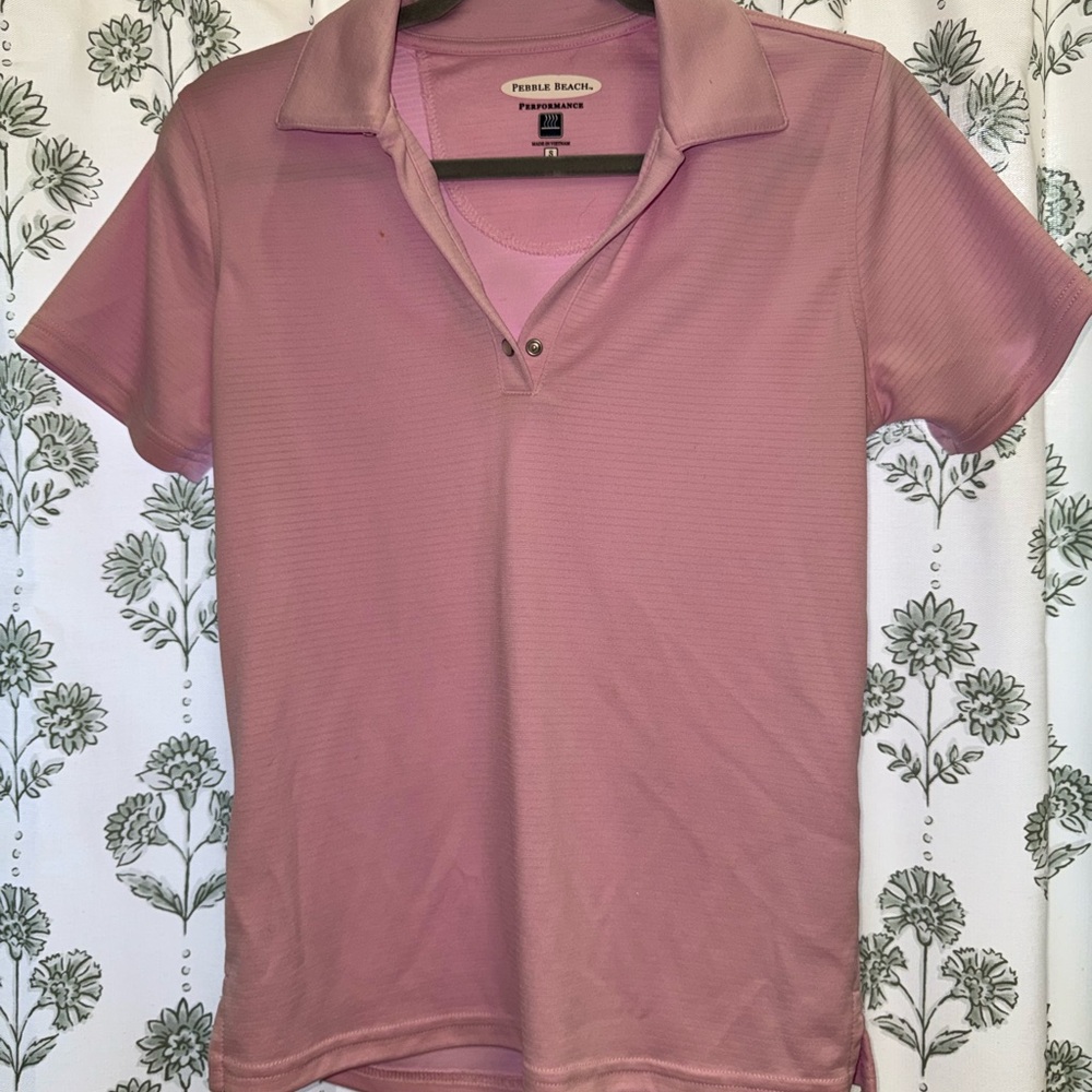 Pebble Beach Pink Performance Polo Top